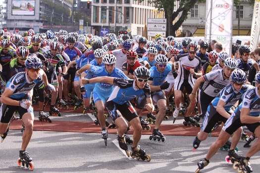 Inline skaters at the Cologne Marathon