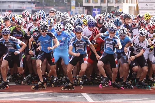 Inline skaters at the Cologne Marathon