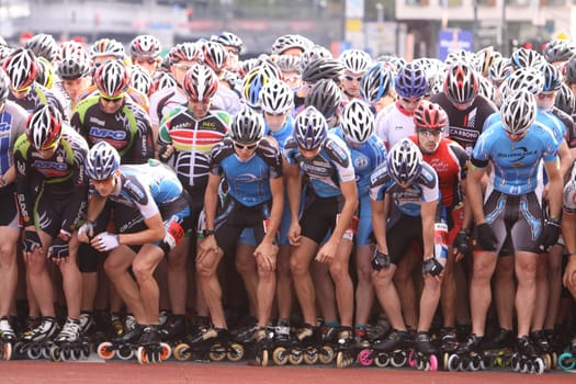 Inline skaters at the Cologne Marathon