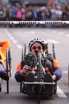 Hindbiker at the Cologne Marathon