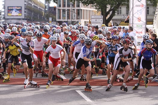 Inline skaters at the Cologne Marathon