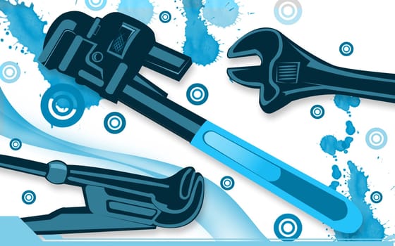 Adjustable spanner in blue