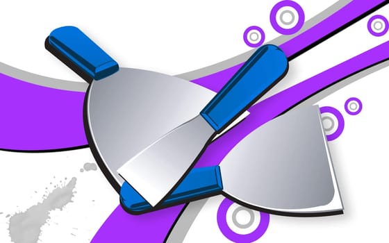 Three putty blades