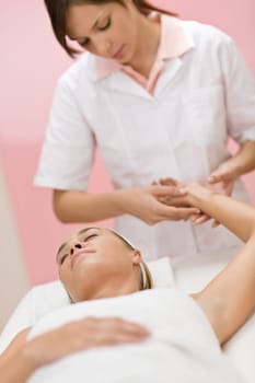 Body care - woman hand massage