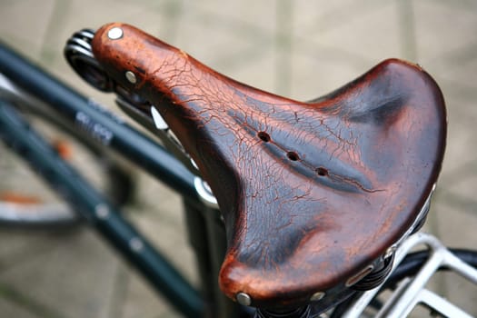 old bicycle saddle