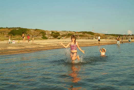 Children by the sea