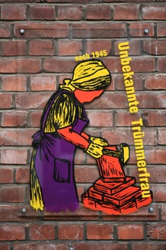 Commemorative plaque to rubble women