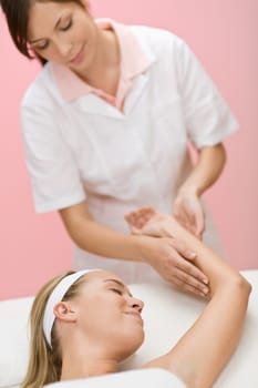 Body care - woman hand massage