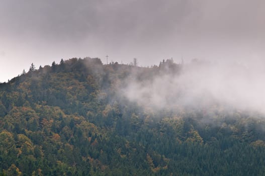 Mountain in the clouds