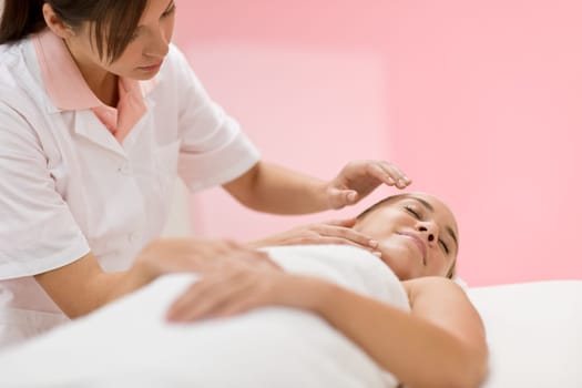 Body care - woman luxury facial massage