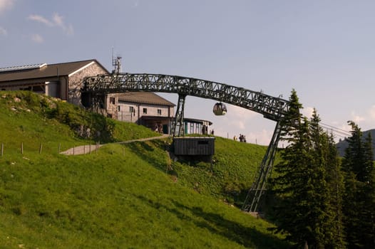 Mountain station cable car restaurant