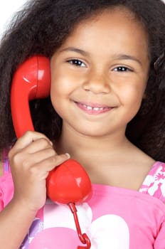 girl speaking on the telephone