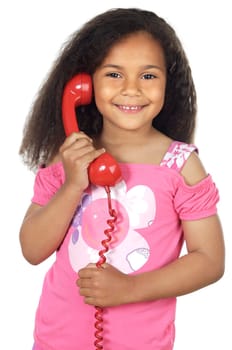 girl speaking on the telephone