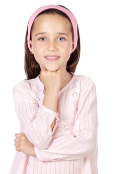 Adorable girl thinking
