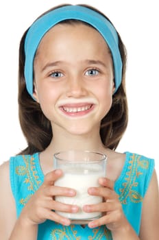 Girl drinking milk