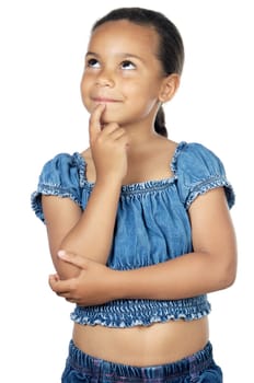 Adorable girl thinking