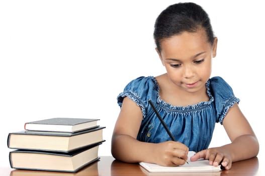 adorable girl studying