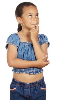 Adorable girl thinking