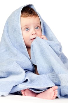 Beautiful baby with blue eyes