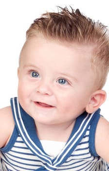 Beautiful blond baby with blue eyes