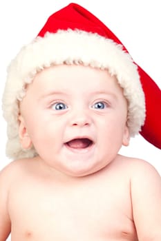 Beautiful baby with blue eyes and Christ