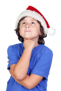 Funny child with Santa hat