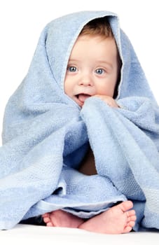 Beautiful baby with blue eyes