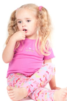 Little girl playing outside