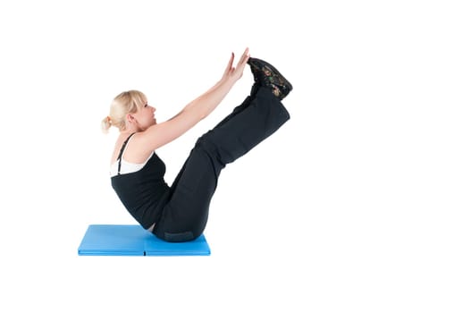 Fitness instructor isolated on white