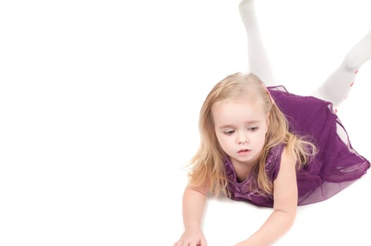 Little girl playing outside