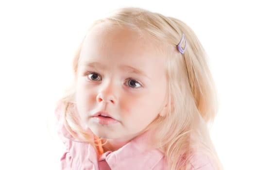 Little girl playing outside