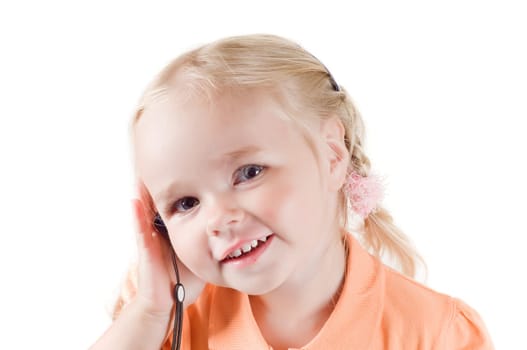 Little girl playing outside