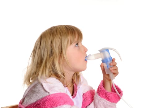 Little girl inhaled