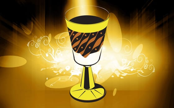 Illustration of wine glass and bottle