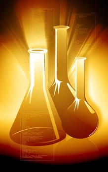 Three laboratory bottles