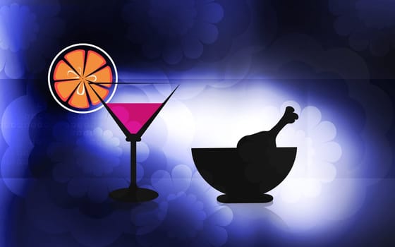 Wine and chicken