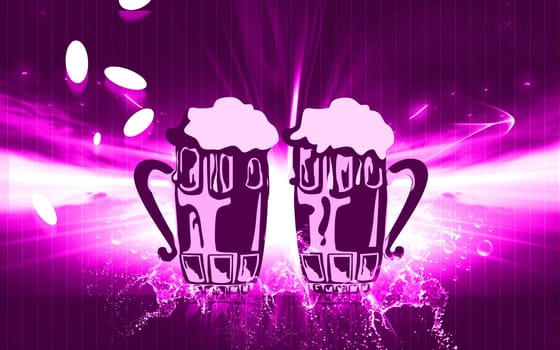 Illustration of two glasses filled