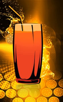 Illustration of a glass full of juices