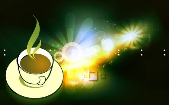 hot coffee with beans