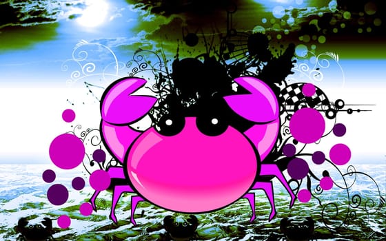 Illustration of a crab moving it’s leg