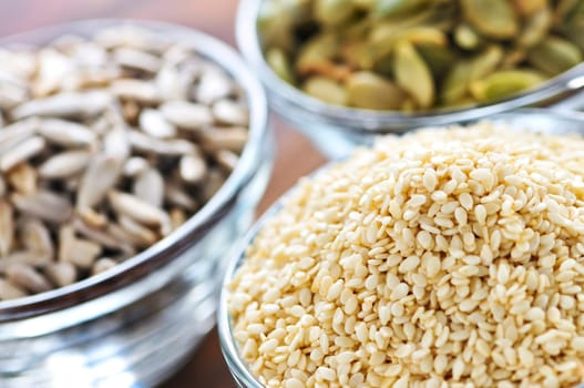 Pumpkin sunflower and sesame seeds