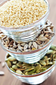 Pumpkin sunflower and sesame seeds