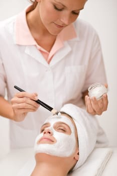 Facial mask - Woman at beauty salon