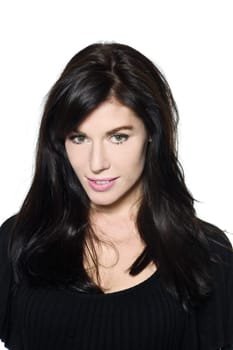 woman beautiful portrait  studio  smiling