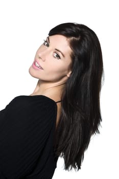 woman beautiful portrait  studio  smiling