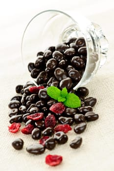 Chocolate covered cranberries