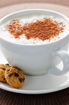 Cappuccino or latte coffee
