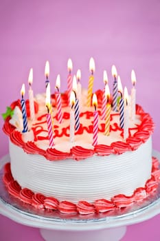 Birthday cake with candles