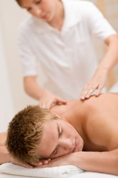 Day spa - man receiving massage
