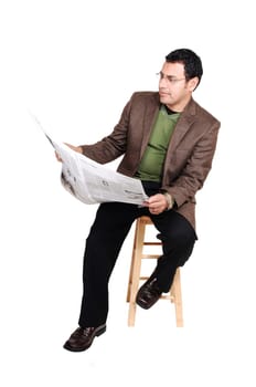 Man reading newspaper.